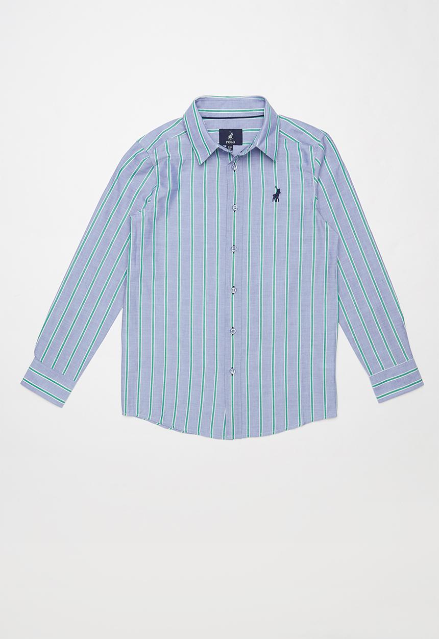 POLO - Boys brandon long sleeve striped shirt - blue