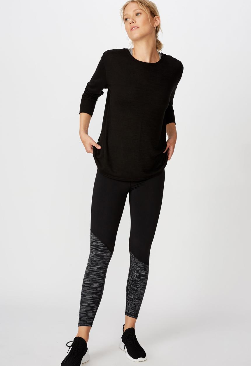 Cotton On - Back twist long sleeve top - black