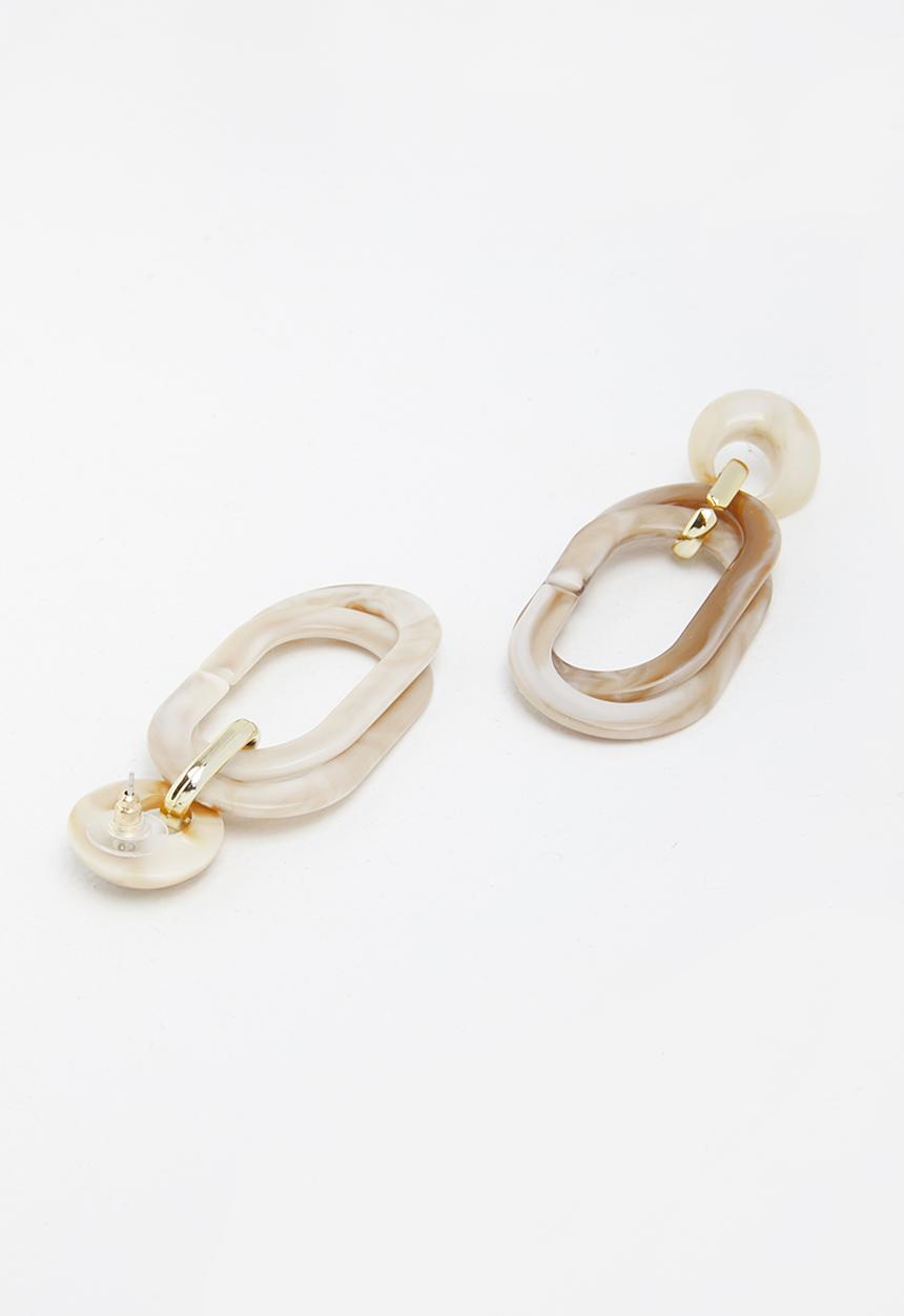 Superbalist - Elongated resin hoop earrings - neutral
