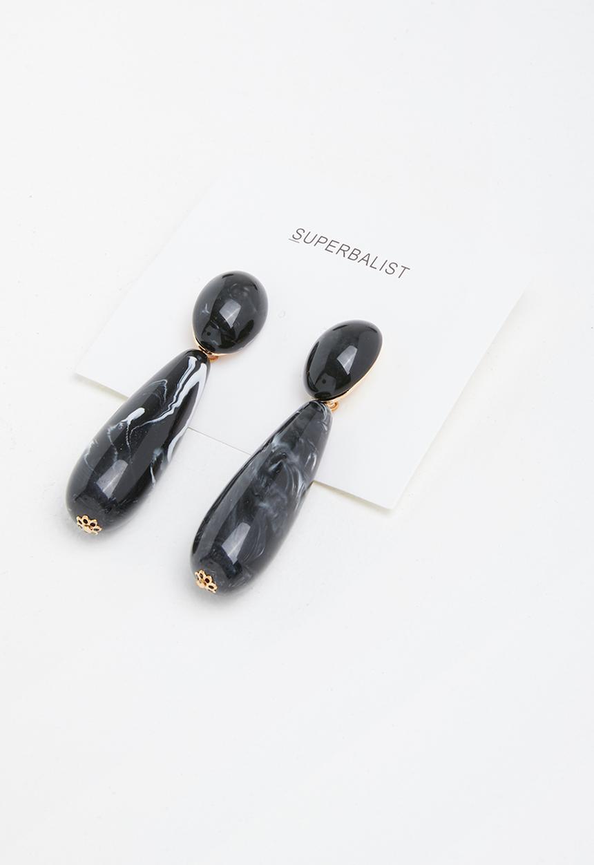 Superbalist - Resin teardrop earrings - black
