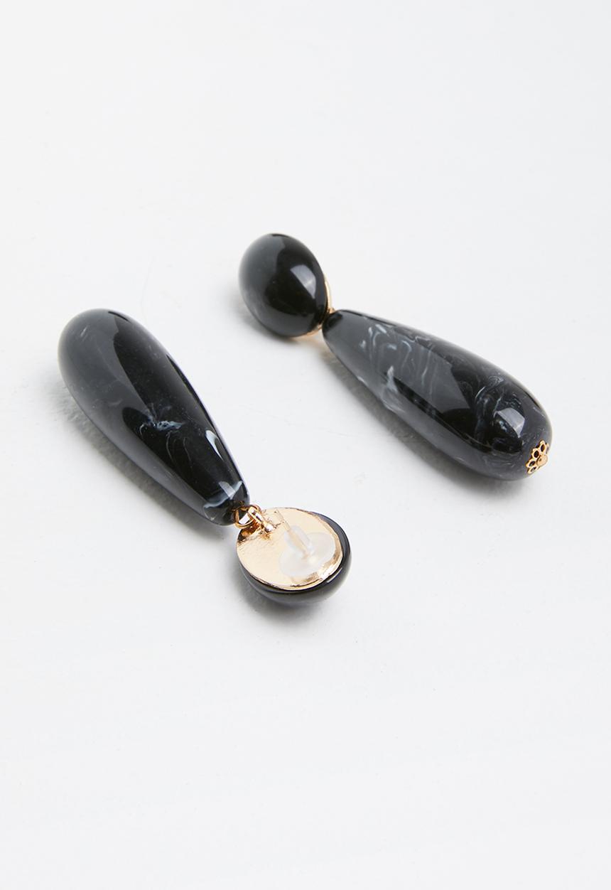 Superbalist - Resin teardrop earrings - black