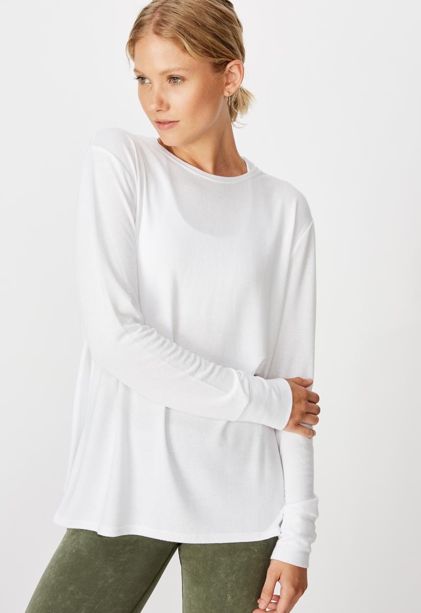 Cotton On - Back twist long sleeve top - white