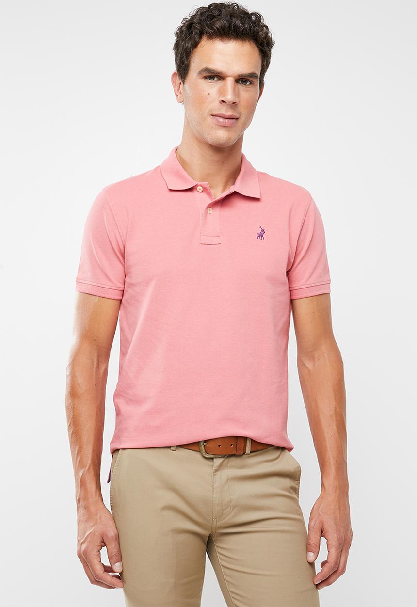 POLO - Carter custom fit short sleeve pique golfer - pink