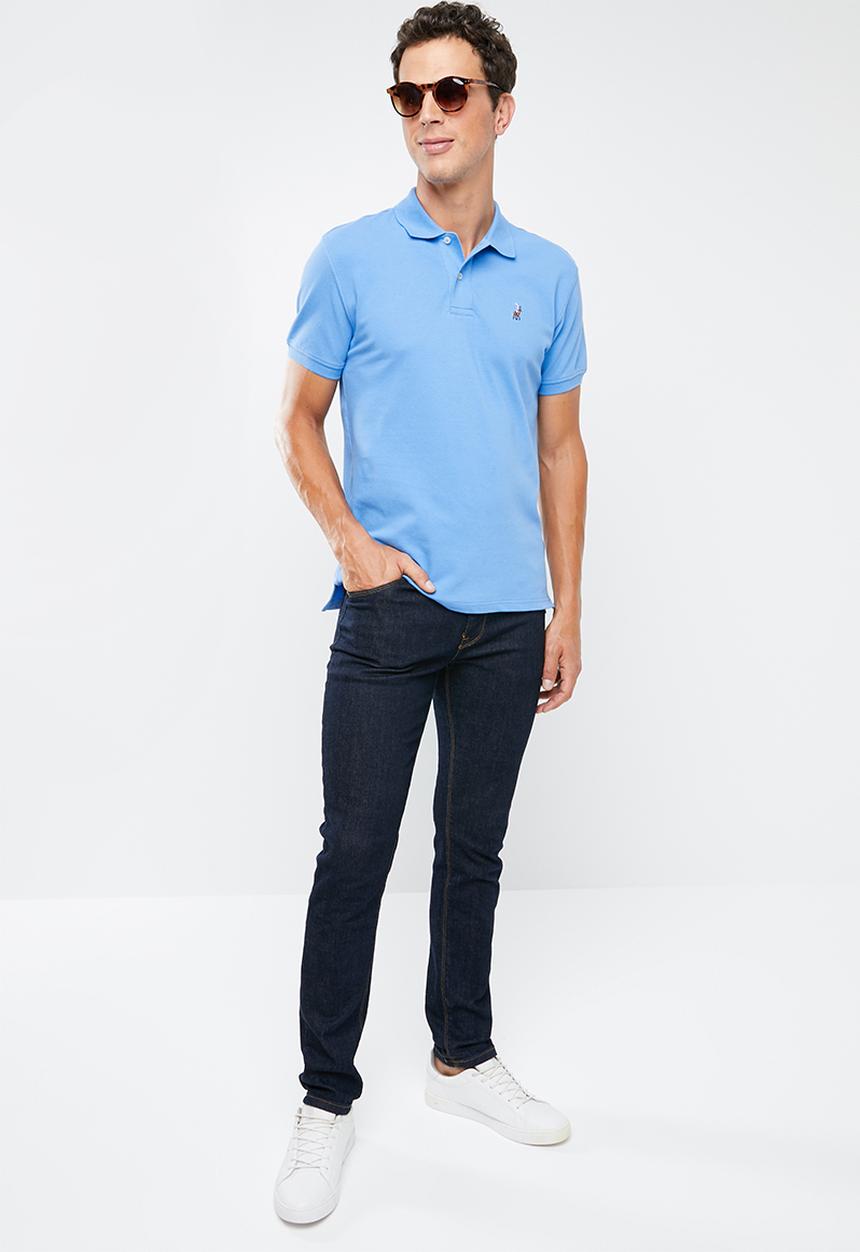 POLO - Polo riveria custom fit short sleeve golfer - blue