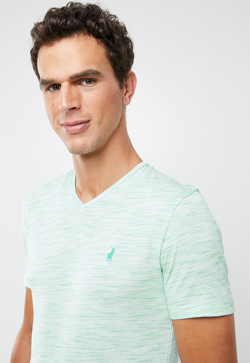 POLO - Oliver space dye V-neck short sleeve T-shirt - blue