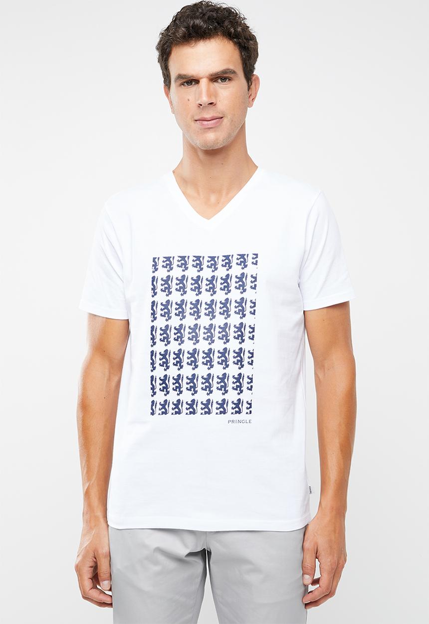 Pringle of Scotland - Callum V-neck short sleeve tee - white