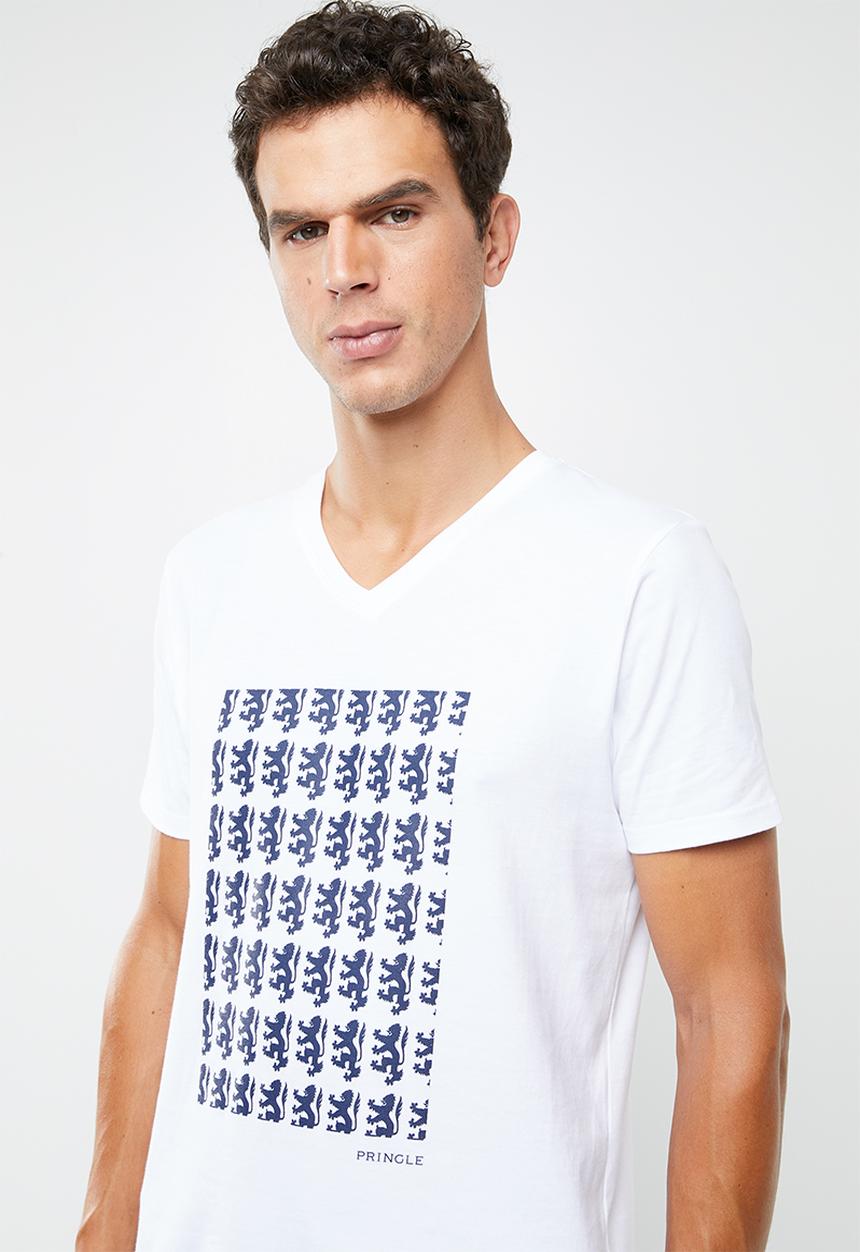 Pringle of Scotland - Callum V-neck short sleeve tee - white