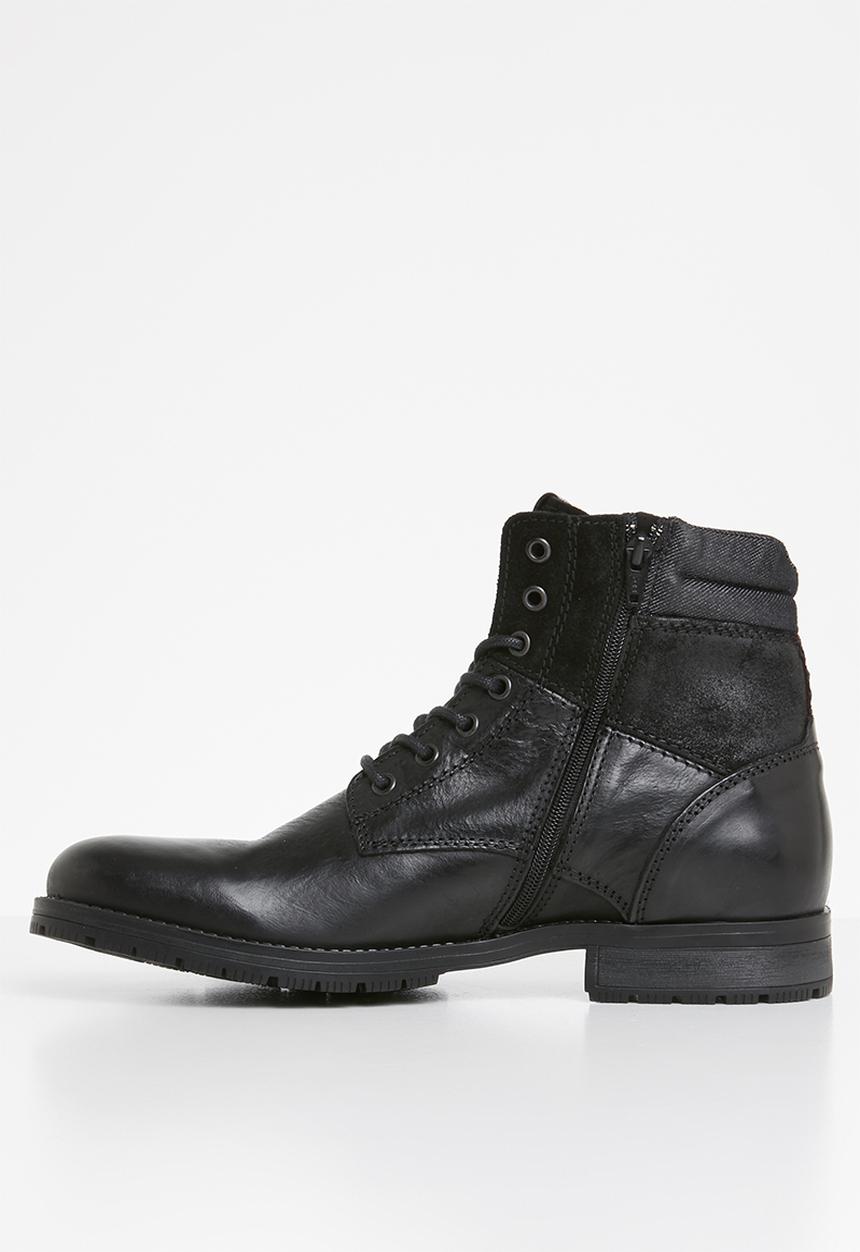 Jack & Jones - Zachary lace-up boot - black