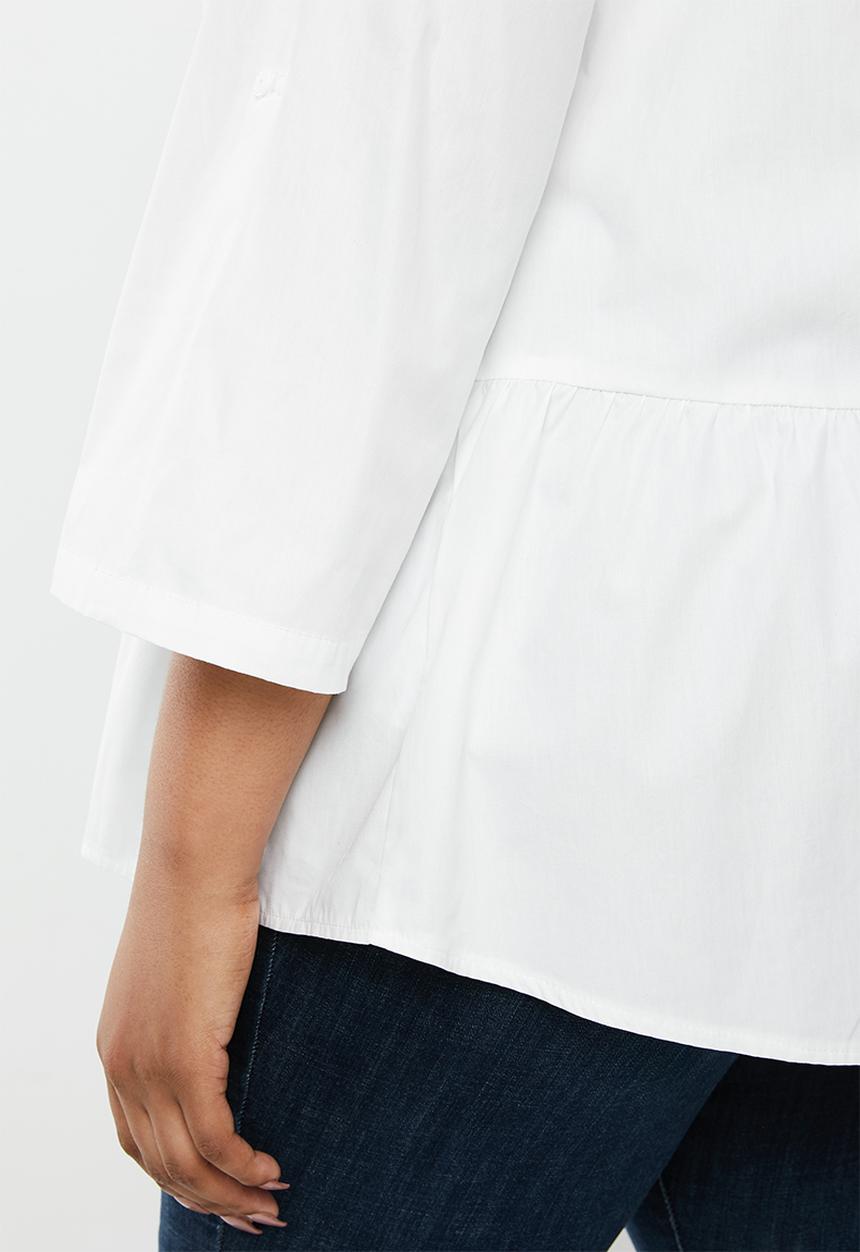 New Look - Curves peplum hem poplin shirt - white