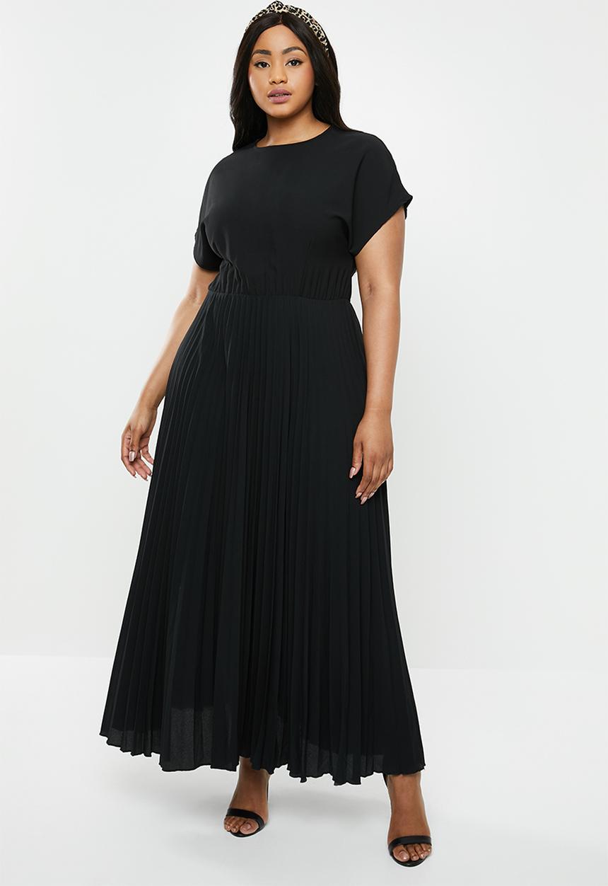 New Look - Curves pleasted maxi dress - black