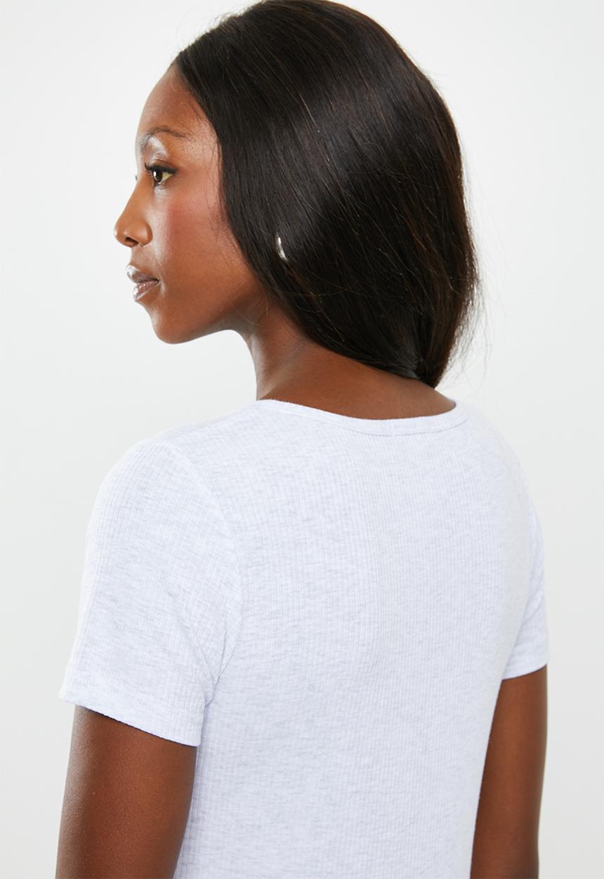 Cotton On - Maternity henley short sleeve top - grey 