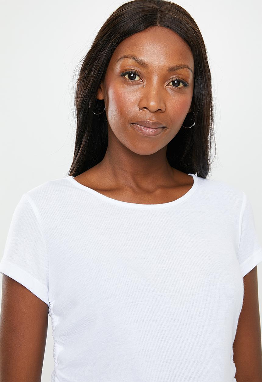 Cotton On - Maternity side tie short sleeve top - white
