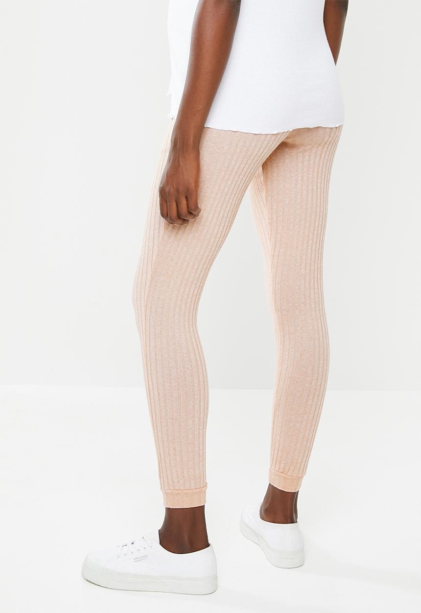 New Look - Maternity c&s rib knit jogger - pink