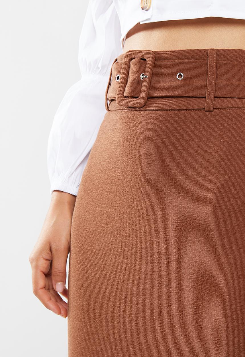 Glamorous - Midi slit skirt - rust
