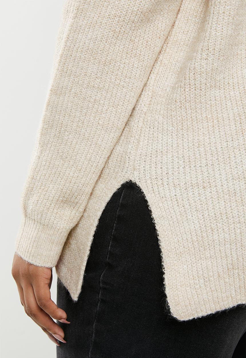 Carmakoma - Shenne long sleeve v-neck pullover - neutral 