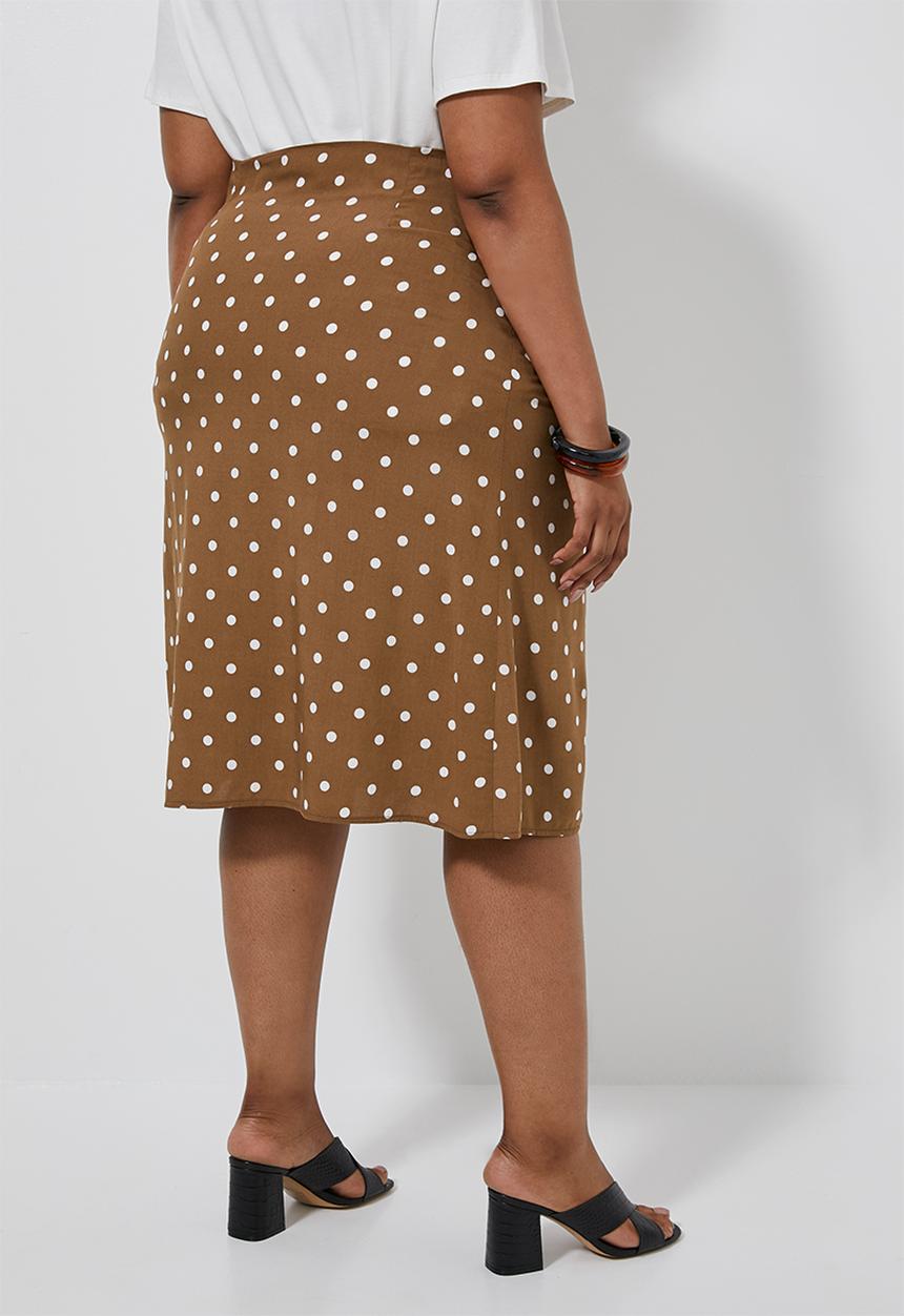 Superbalist - Midi slip skirt - brown & white