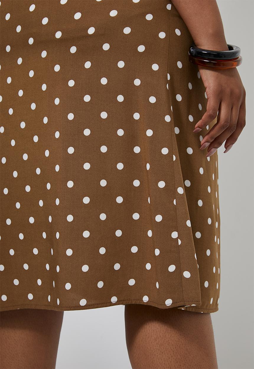 Superbalist - Midi slip skirt - brown & white