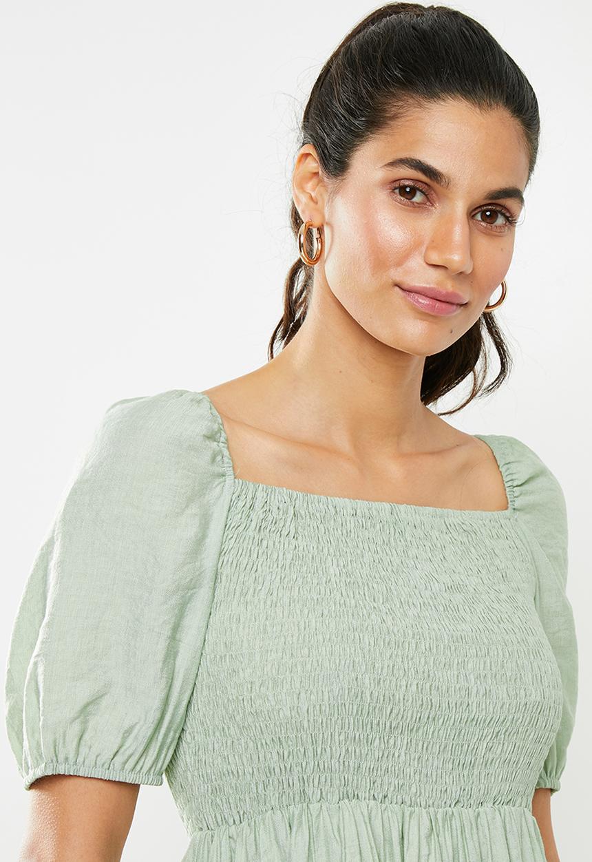 Glamorous - Puff sleeve dress - green