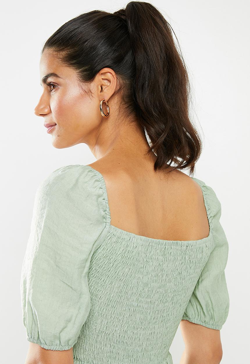 Glamorous - Puff sleeve dress - green