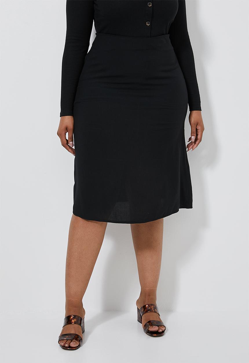 Superbalist - Midi slip skirt - black