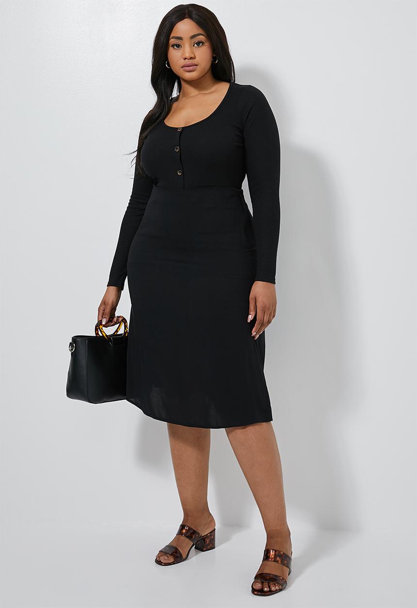 Superbalist - Midi slip skirt - black