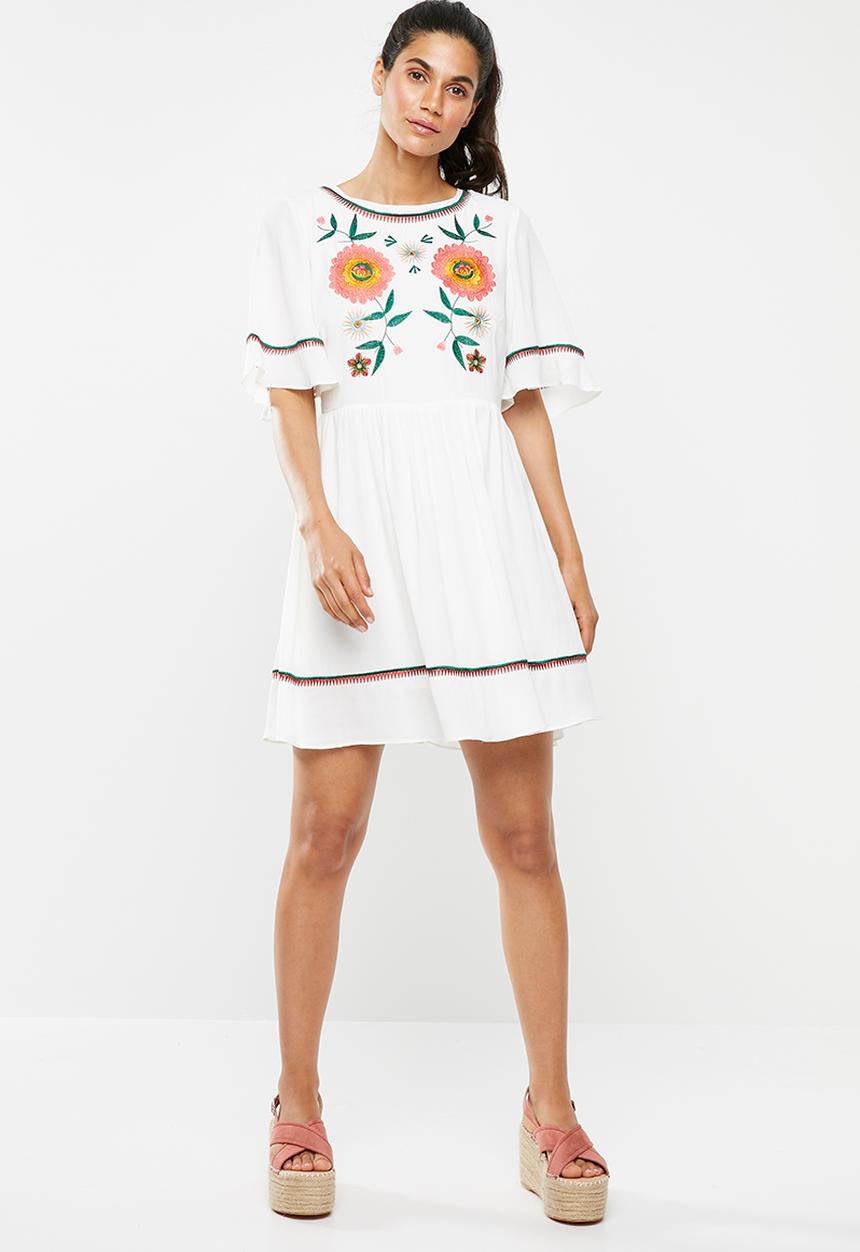 Glamorous - Embroidered dress - white