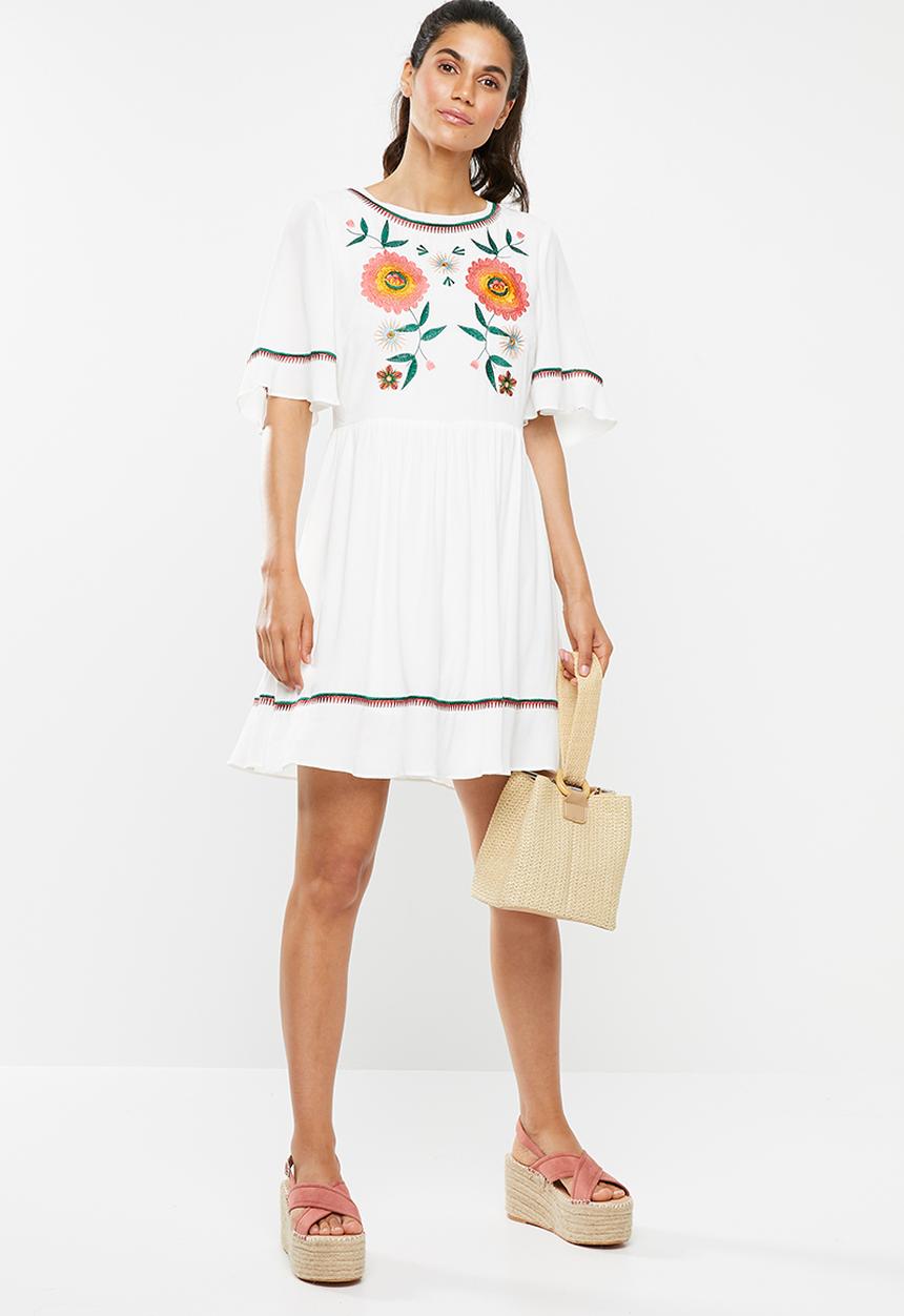 Glamorous - Embroidered dress - white