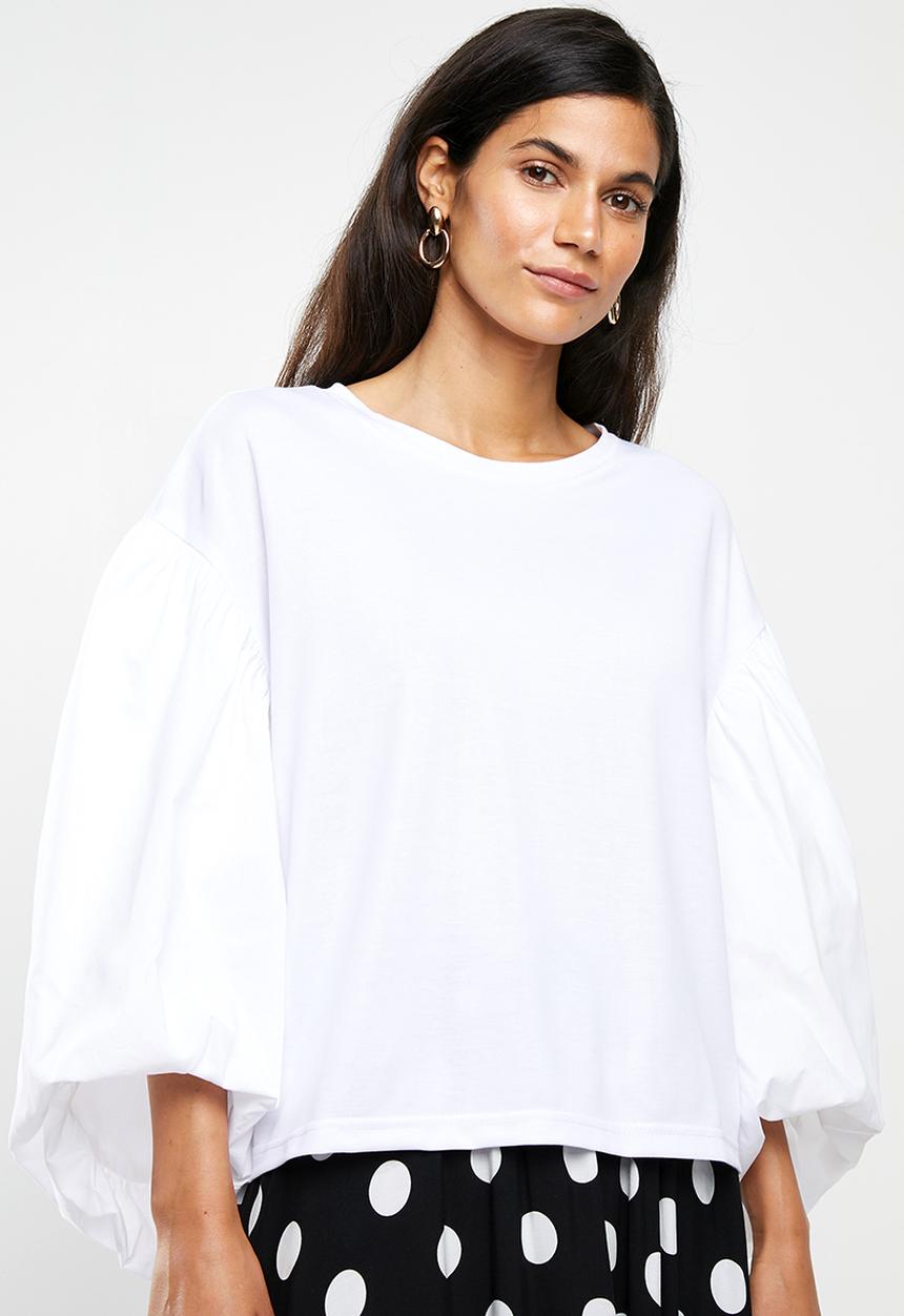 Me&B - Peplum blouse - white