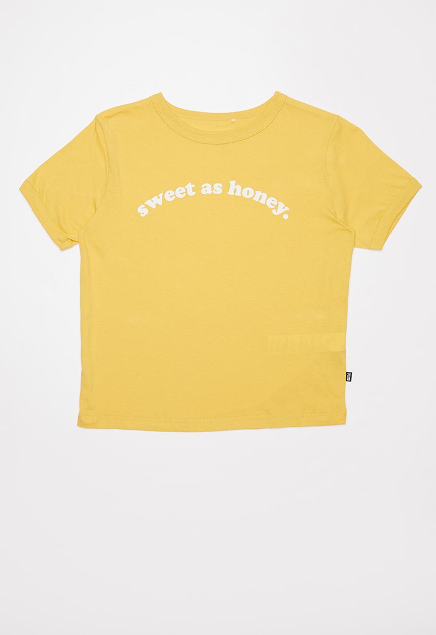 Free by Cotton On - Girls ringer tee - yellow 