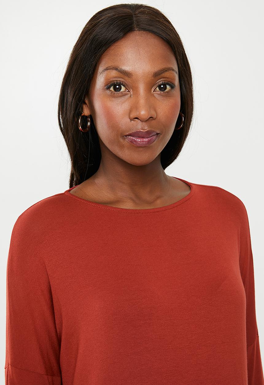 Superbalist - 3/4 sleeve maternity pocket dress - rust