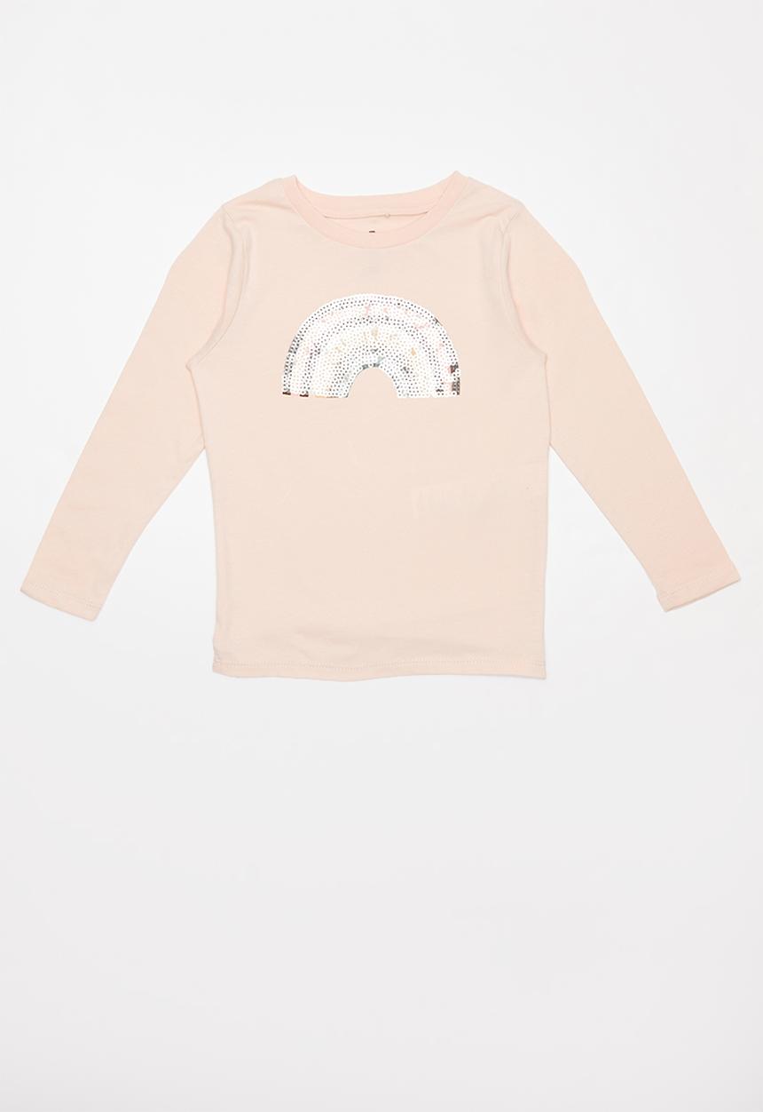Cotton On - Stevie ls embellished tee - peach 
