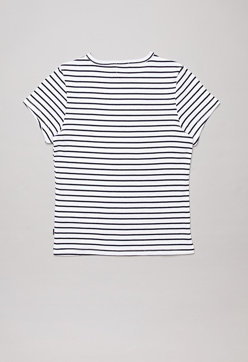 Free by Cotton On - Jayde ribbed short sleeve top -  white & navy 