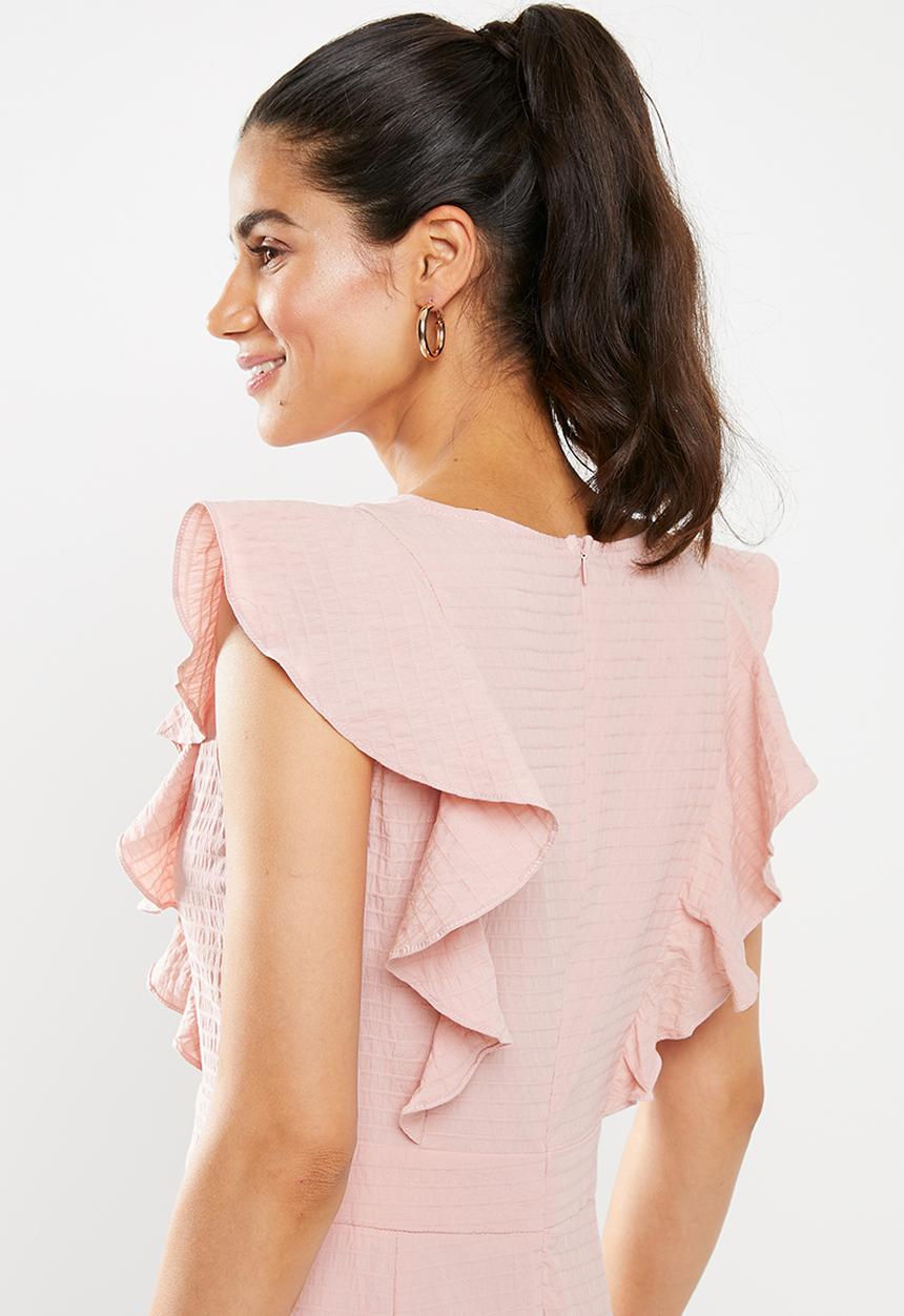 Glamorous - Frill sleeve dress - dusty pink