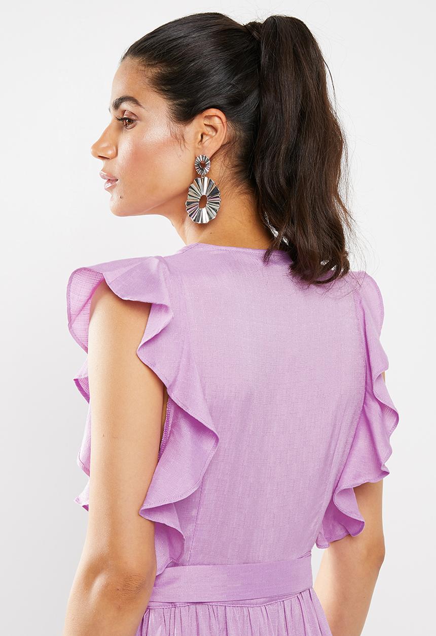 Glamorous - Plunge v midi dress - purple 
