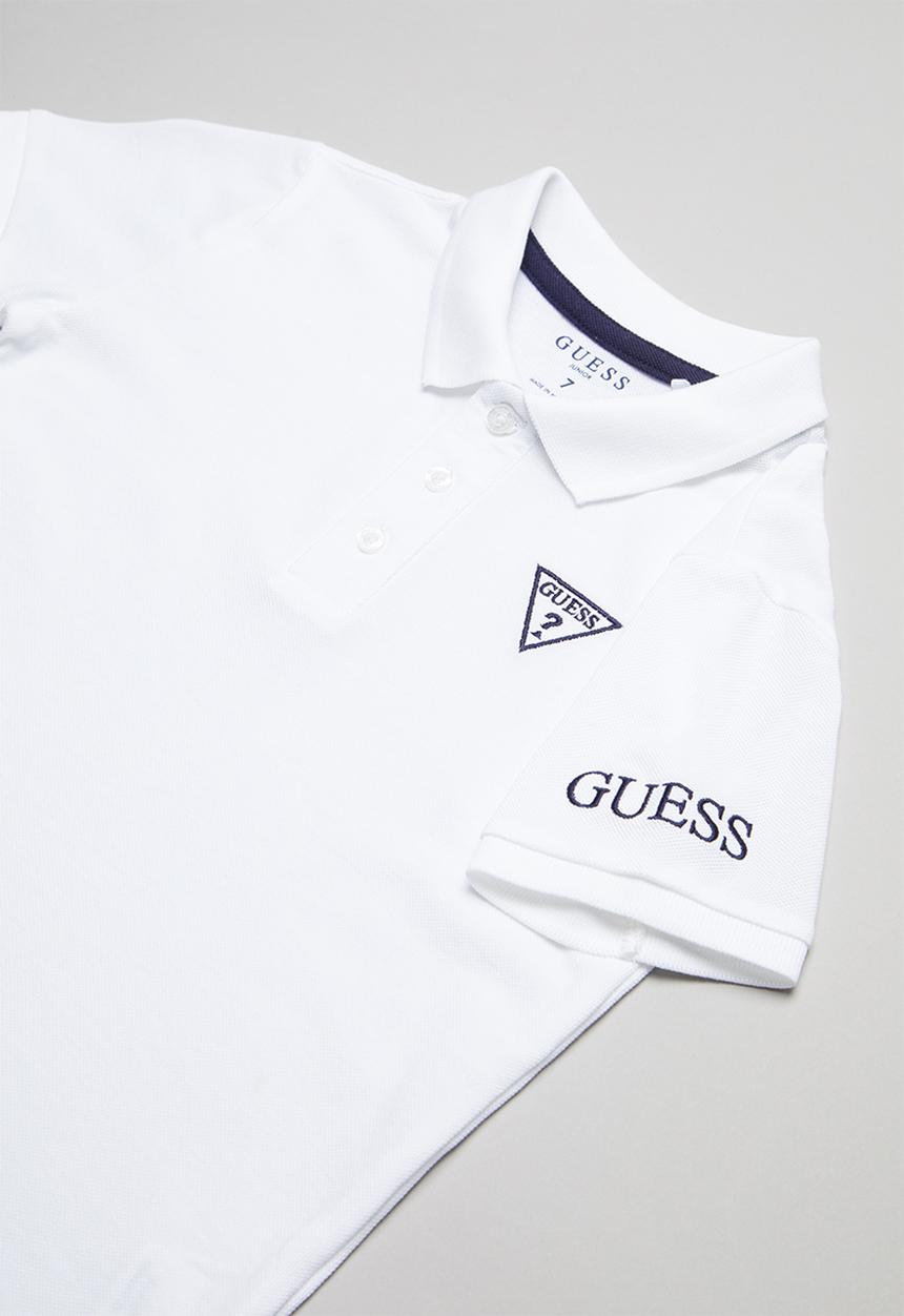 GUESS - Teens short sleeve Guess core polo - white
