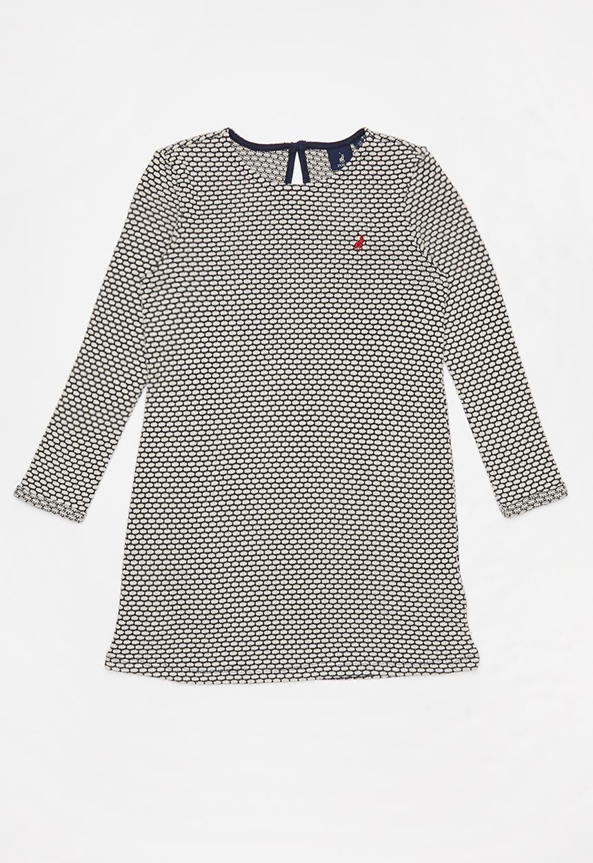 POLO - Long sleeve textured knit dress - navy