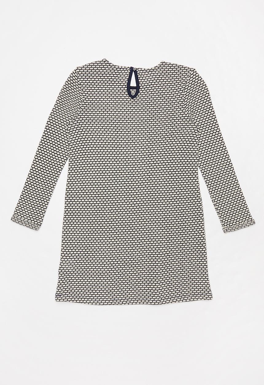 POLO - Long sleeve textured knit dress - navy