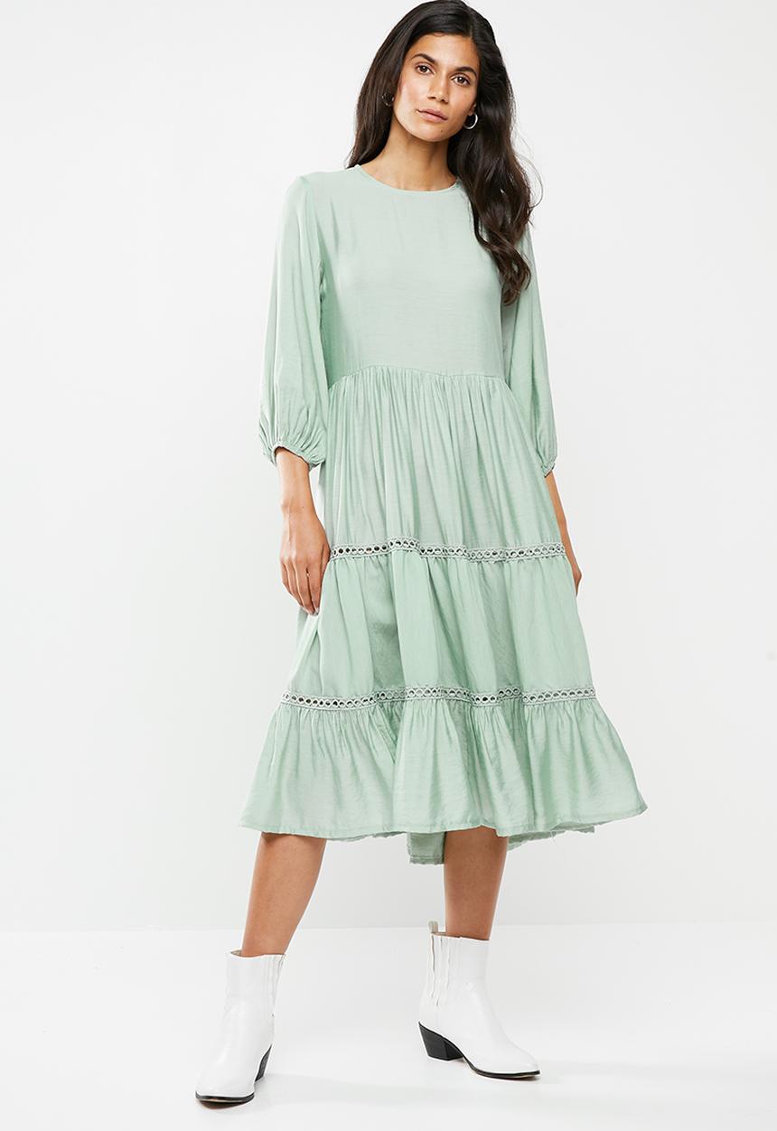 Me&B - Tie dye 3/4 dress - green