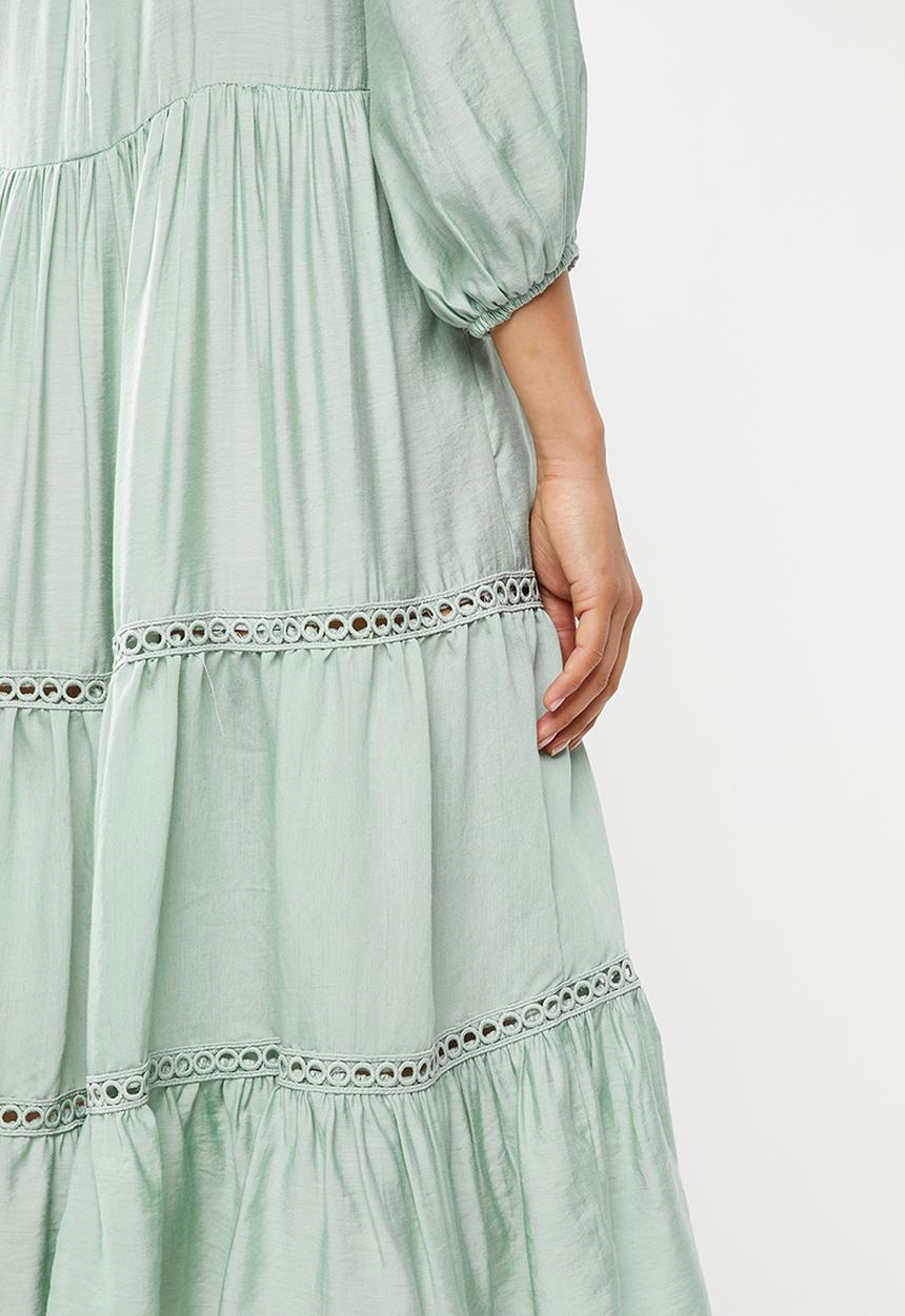 Me&B - Tie dye 3/4 dress - green