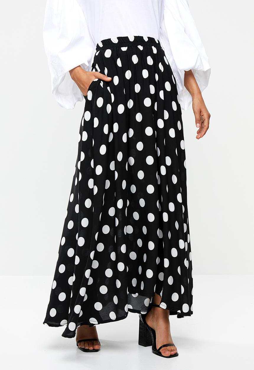 Me&B - Full volume skirt with side pockets - black & white 