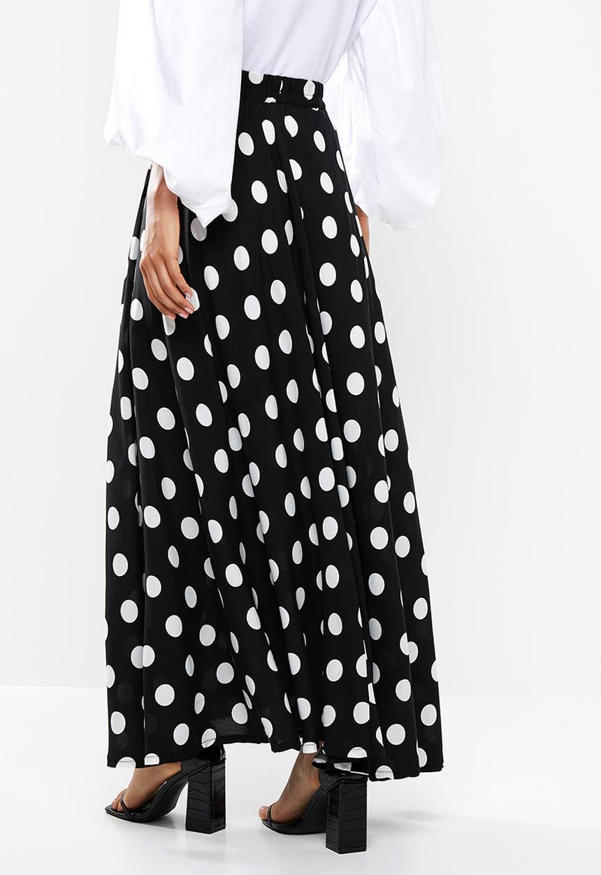 Me&B - Full volume skirt with side pockets - black & white 