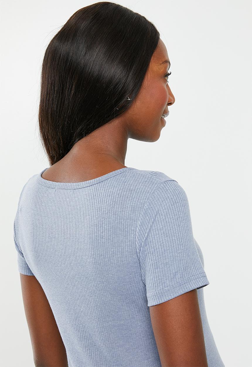 Cotton On - Maternity henley short sleeve top - blue