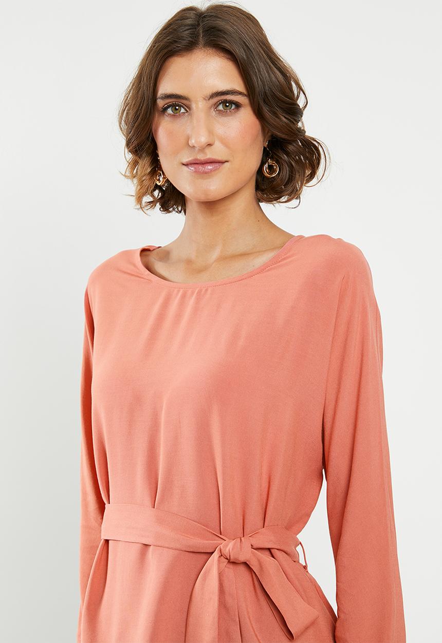 edit - Long sleeve tunic - coral