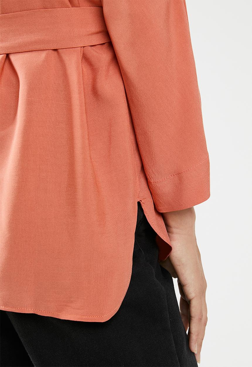 edit - Long sleeve tunic - coral