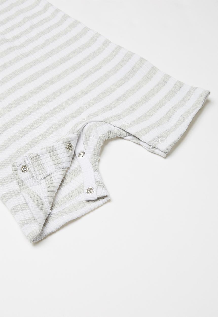 Cotton On - The sleeveless short leg romper -  grey & white 