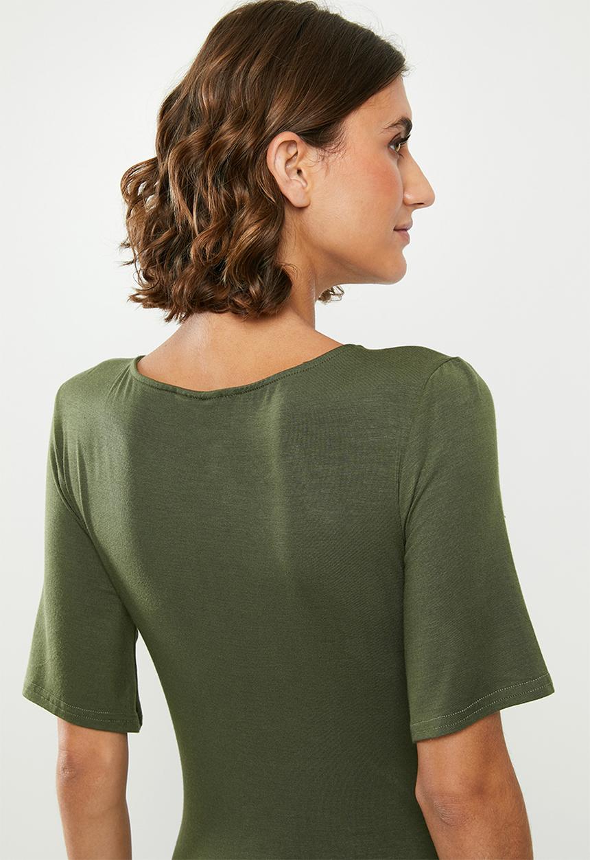 edit - Knot front maxi dress - khaki 