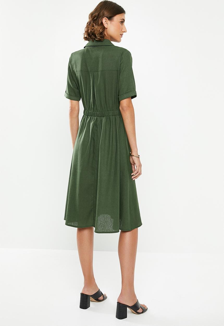 edit - Linen shirt dress - khaki