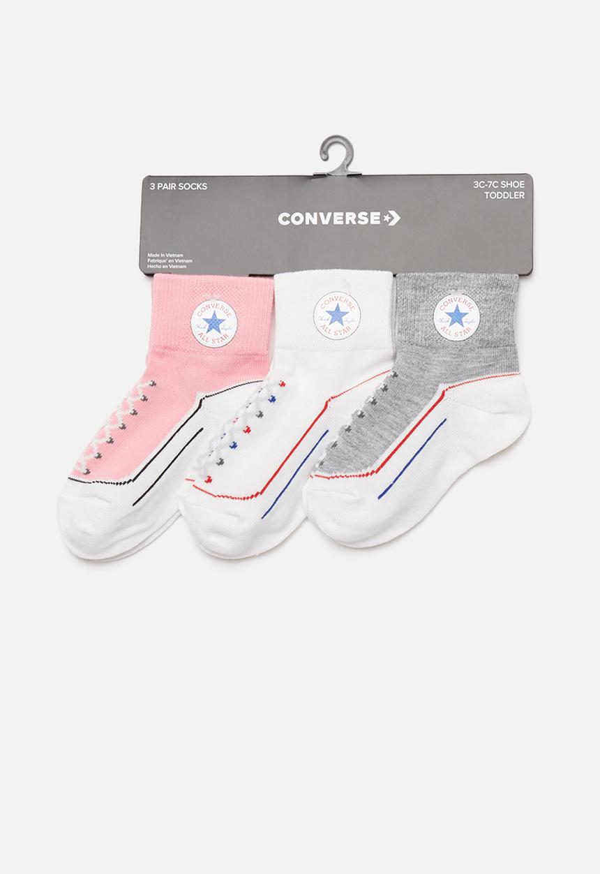 Converse - Infant striated quarter 3 pack - multi