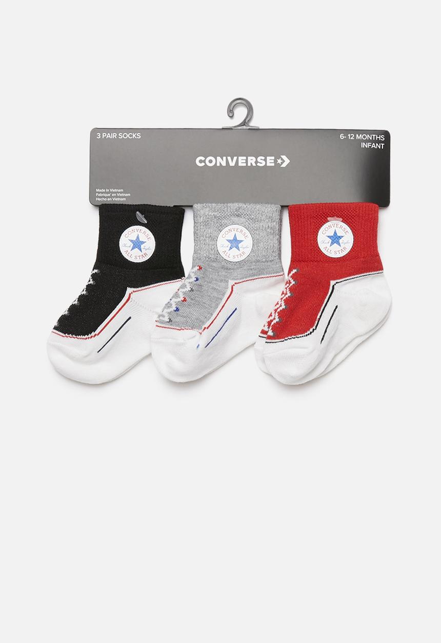 Converse - Infant striated quarter 3 pack - multi
