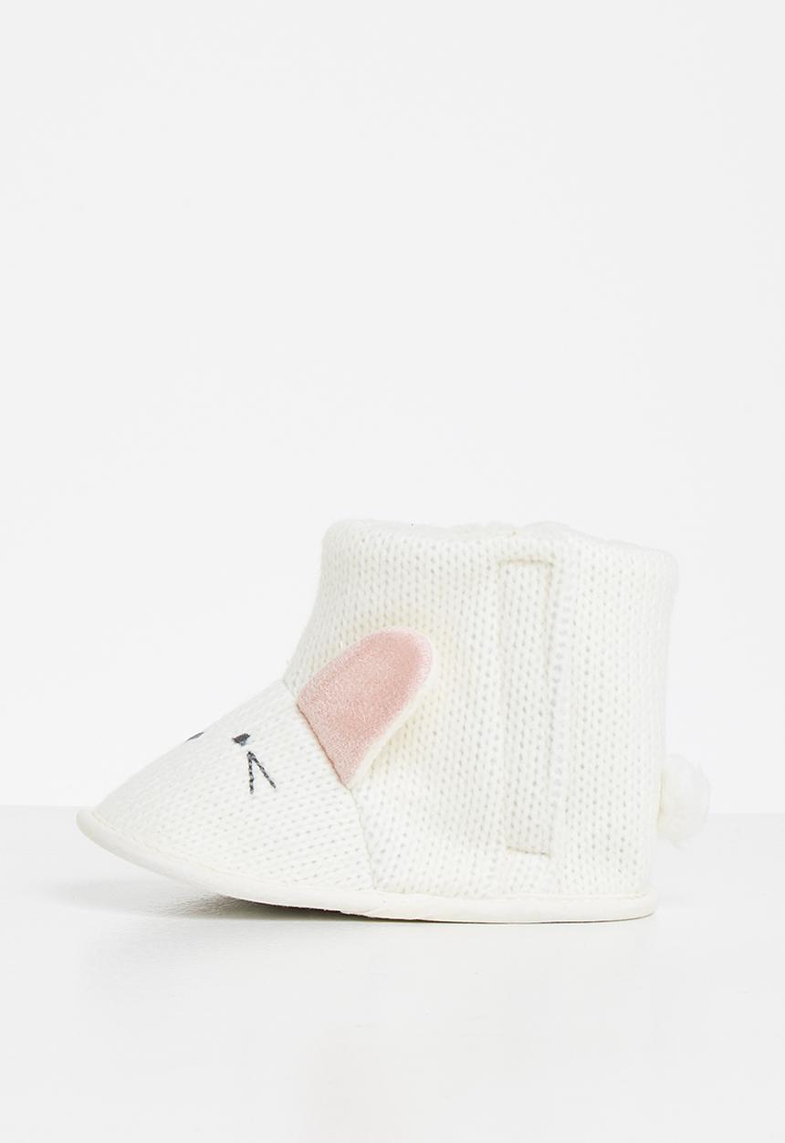 Pop Candy - Mouse booties - white